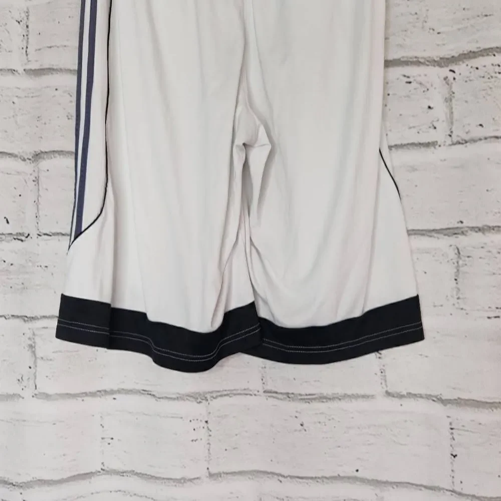 Adidas 3 Striped Sportswear Shorts White Black Gray Size Small 12